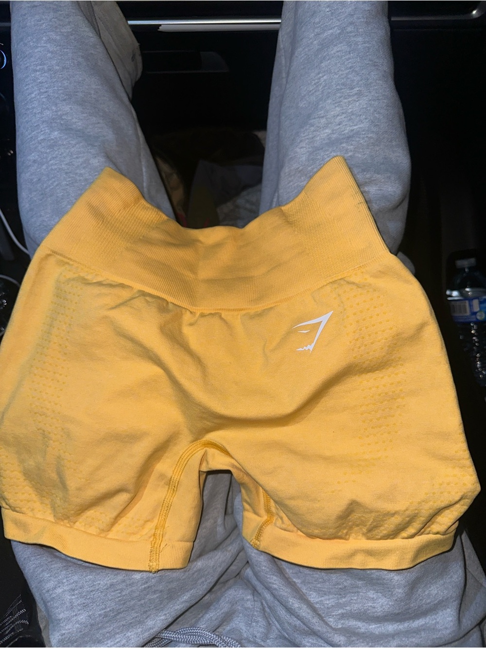 Gymshark Yellow Seamless High-Waist Workout Shorts